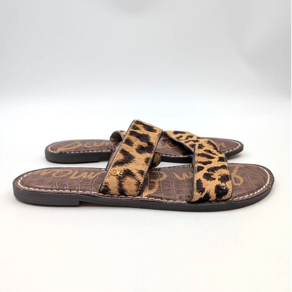 Sam Edelman Gala Leopard Print Slide Sandal Cyprus Tan Multi Size US8.5M EU39 - Picture 3 of 11
